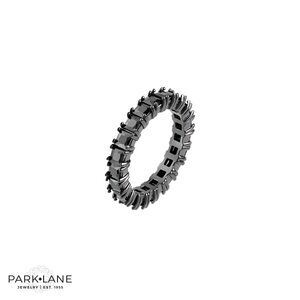 Park Lane Size 8 JOSIE Jet Ring Black Crystals HEMATITE Stackable Band Ring NWT